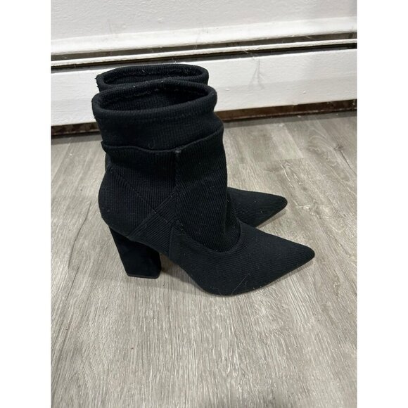 H By Halston Evelyn Sock Boot Ankle Bootie Point Toe Heel Black Women’s Size 7.5 - Picture 3 of 8